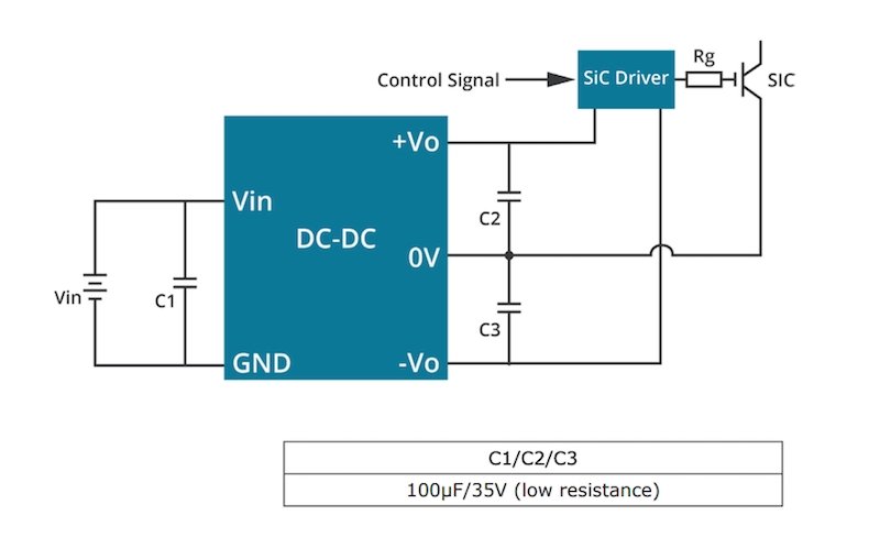 用于实现 SiC MOSFET 驱动器的应用的简单电路